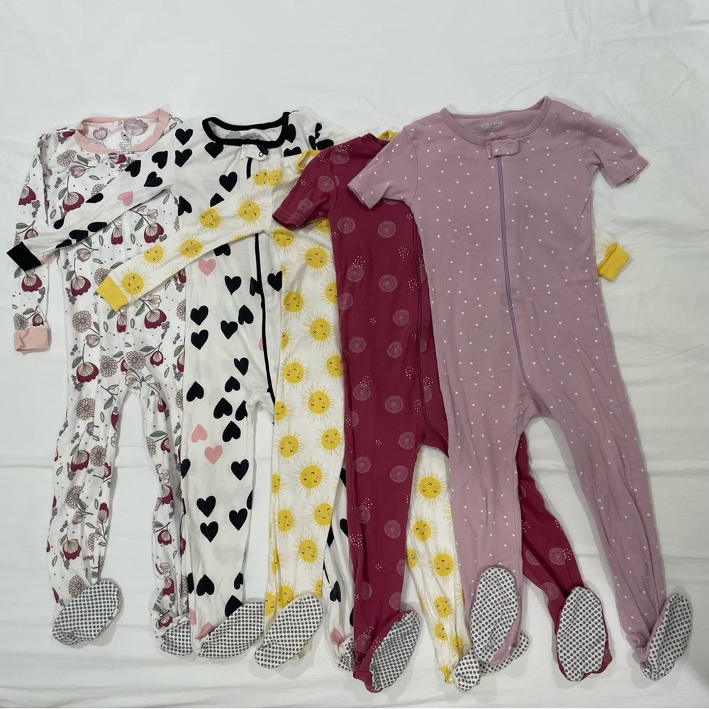 Little Star Organic Footed Pajamas - Bundle of 5 - Size 4T
